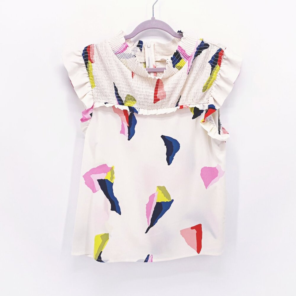 THML Smocked Flutter‎ Sleeve Top